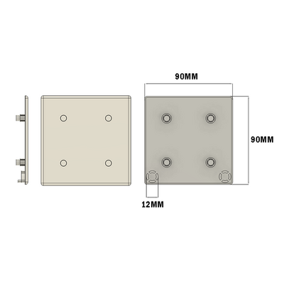60-030-2 MODULAR SOLUTIONS POLYAMIDE PART<br>END CAP 90MM X 90MM LIGHT GRAY